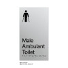 Pillar Range - Matte Silver Acrylic Braille Signs - Male Ambulant Toilet Pillar Range - Matte Silver Acrylic Braille Signs - Male Ambulant Toilet