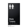 Pillar Range - Satin Black Anodised Aluminium Braille Signs - Male and Male Ambulant Toilet Pillar Range - Satin Black Anodised Aluminium Braille Signs - Male and Male Ambulant Toilet