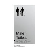 Pillar Range - Matte Silver Acrylic Braille Signs - Male and Male Ambulant Toilet Pillar Range - Matte Silver Acrylic Braille Signs - Male and Male Ambulant Toilet