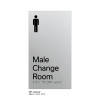 Pillar Range - Matte Silver Acrylic Braille Signs - Male Change Room Pillar Range - Matte Silver Acrylic Braille Signs - Male Change Room