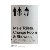 Pillar Range - Satin Natural Anodised Braille Signs - Male Toilets, Change Room and Showers