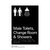 Pillar Range - Matte Black Acrylic Braille Signs - Male Toilets, Change Room and Showers