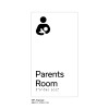Pillar Range - Matte White Acrylic Braille Signs - Parents Room