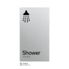 Pillar Range - Matte Silver Acrylic Braille Signs - Shower