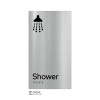 Pillar Range - Matte Brushed Stainless Steel Braille Signs - Shower