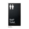 Pillar Range - Satin Black Anodised Aluminium Braille Signs - Staff Toilet