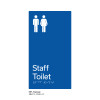 Pillar Range - Matte Accessible Blue Acrylic Braille Signs - Staff Toilet