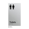 Pillar Range - Matte Silver Acrylic Braille Signs - Toilets (Airlock)