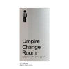 Pillar Range - Satin Natural Anodised Braille Signs - Umpire Change Room