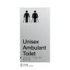 Pillar Range - Matte Silver Acrylic Braille Signs - Unisex Ambulant Toilet