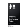 Pillar Range - Satin Black Anodised Aluminium Braille Signs - Unisex Ambulant Toilet