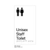 Pillar Range - Matte White Acrylic Braille Signs - Unisex Staff Toilet
