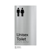 Pillar Range - Matte Brushed Stainless Steel Braille Signs - Unisex Toilet