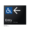 Class Range - Satin Black Anodised Aluminium Braille Signs - Accessible Entry Left