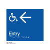 Class Range - Matte Accessible Blue Acrylic Braille Signs - Accessible Entry Left
