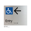 Class Range - Satin Natural Anodised Aluminium Braille Signs - Accessible Entry Left