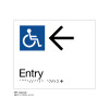 Class Range - Matte White Acrylic Braille Signs - Accessible Entry Left