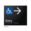 Class Range - Satin Black Anodised Aluminium Braille Signs - Accessible Entry Right