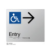 Class Range - Matte Silver Acrylic Braille Signs - Accessible Entry Right