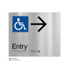 Class Range - Matte Brushed Stainless Steel Braille Signs - Accessible Entry Right