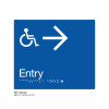 Class Range - Matte Accessible Blue Acrylic Braille Signs - Accessible Entry Right