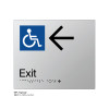 Class Range - Matte Silver Acrylic Braille Signs - Accessible Exit Left