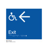 Class Range - Matte Accessible Blue Acrylic Braille Signs - Accessible Exit Left