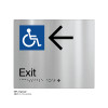 Class Range - Matte Brushed Stainless Steel Braille Signs - Accessible Exit Left