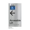 Pillar Range - Matte Brushed Stainless Steel Braille Signs - Accessible Lift Left