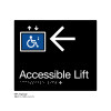 Class Range - Matte Black Acrylic Braille Signs - Accessible Lift Left