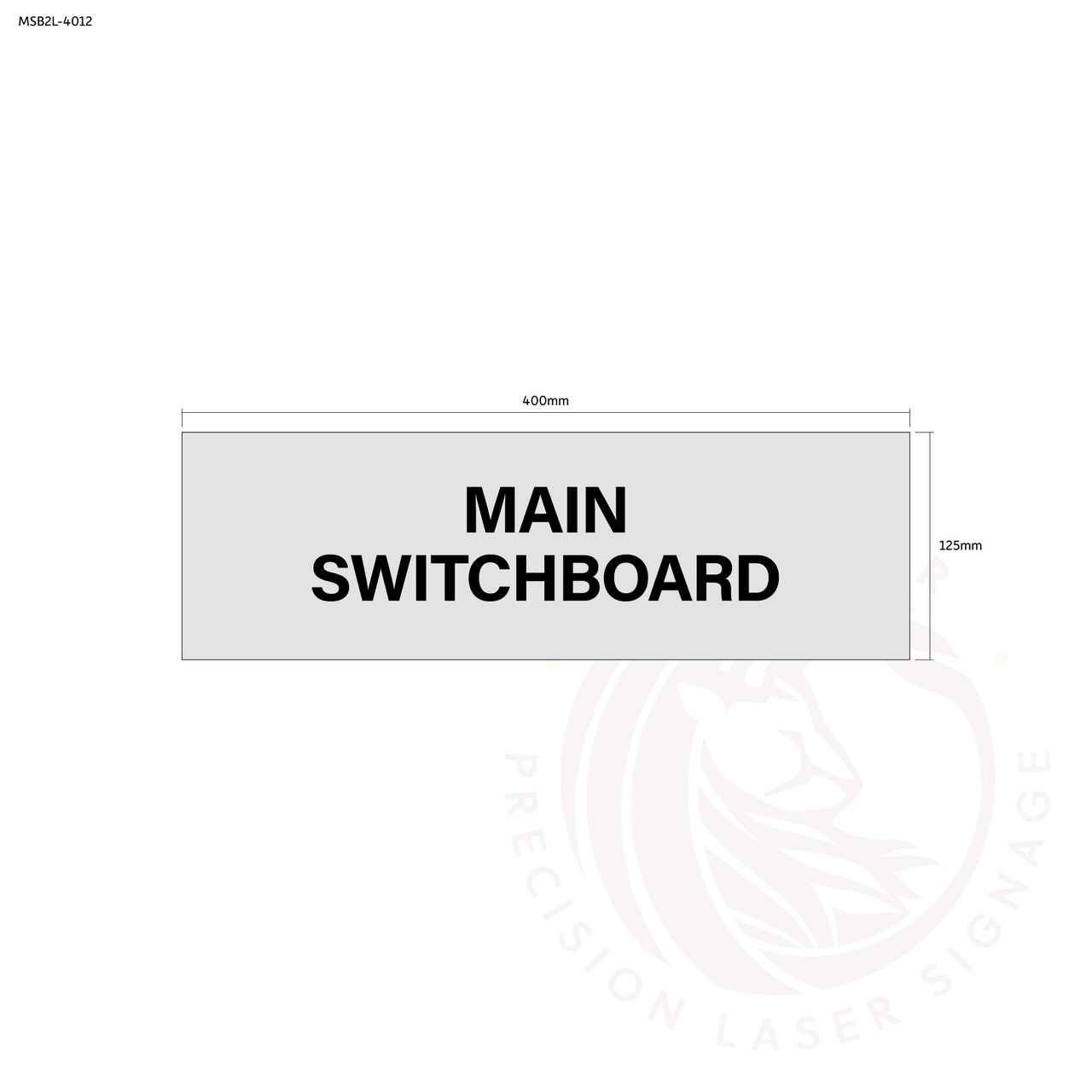 Main Switchboard - Standard statutory sign, compliant with the Building Code of Australia requirements.