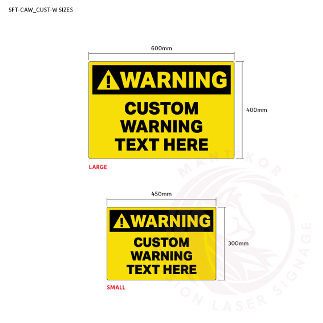 Custom Warning Signage - sign sizes