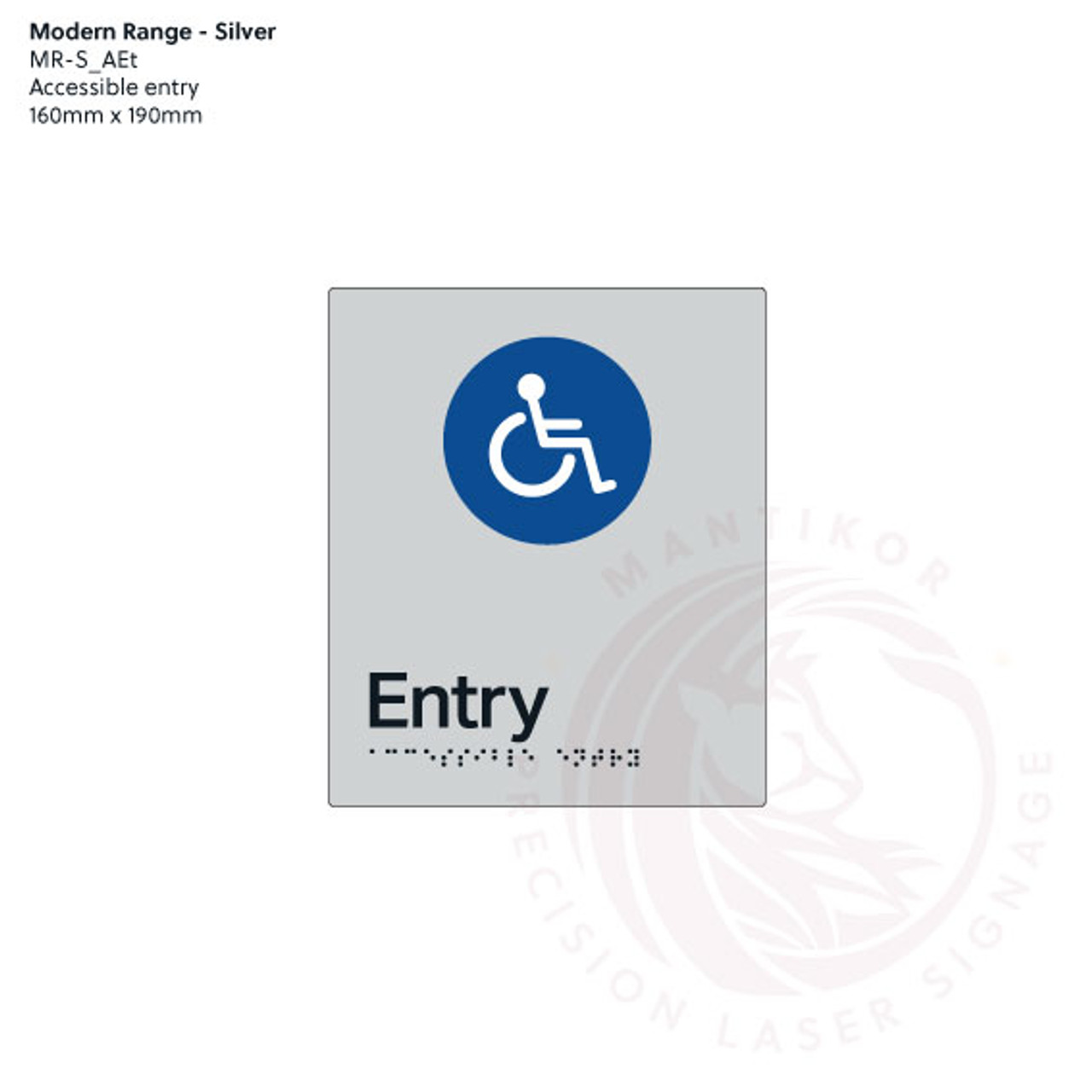 Silver Acrylic Tactile Braille Signs - Accessible Entry