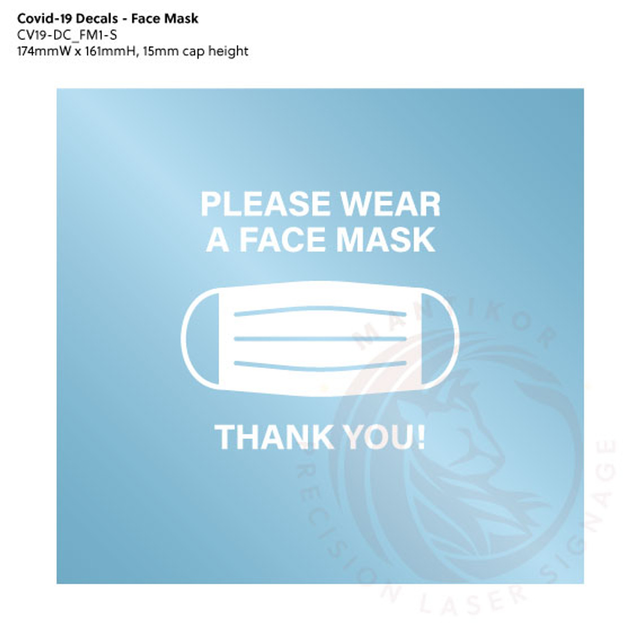 COVID-19 Safety Decals - Please Wear a Face Mask (Small)