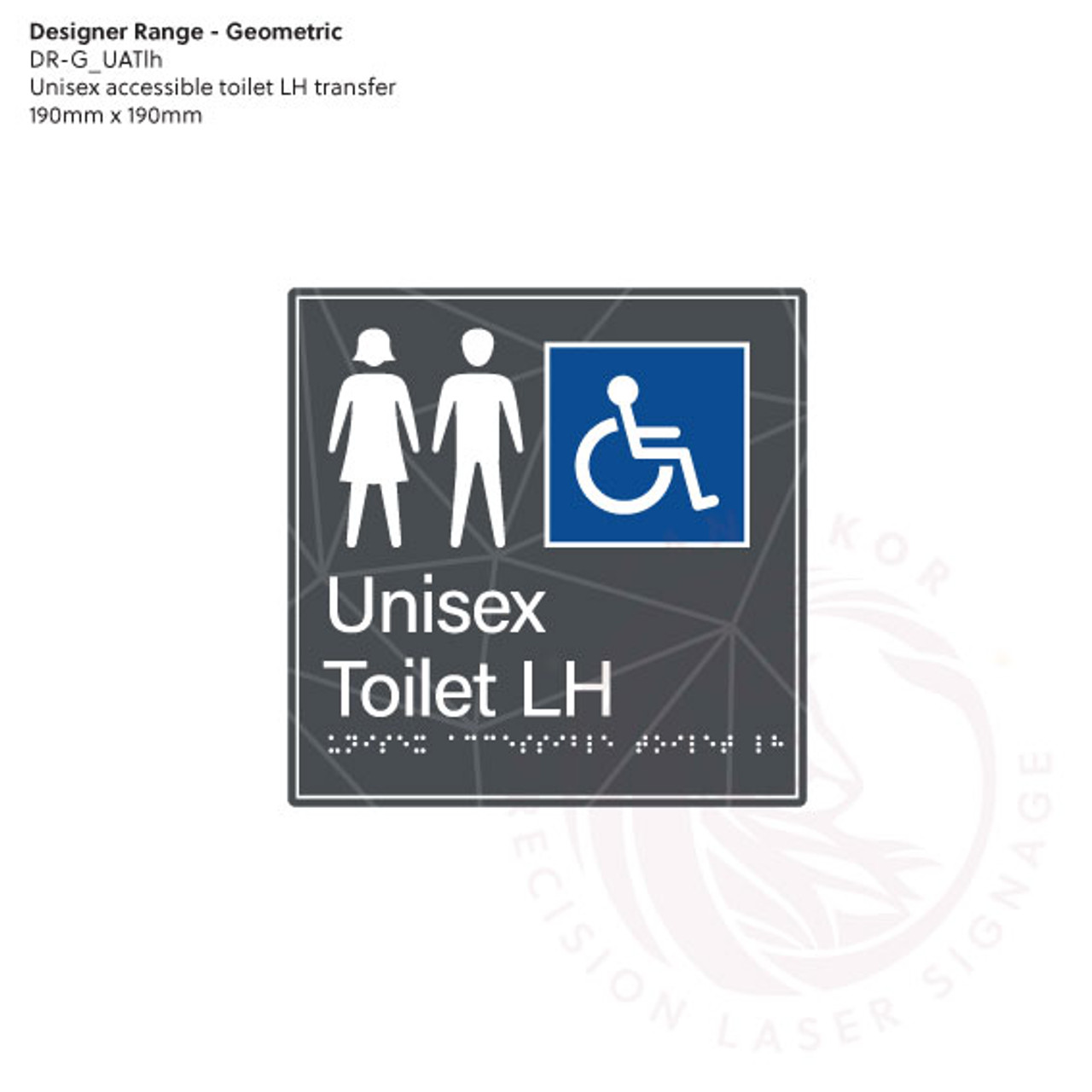 Geometric Designer Range - Unisex Accessible Toilet LH