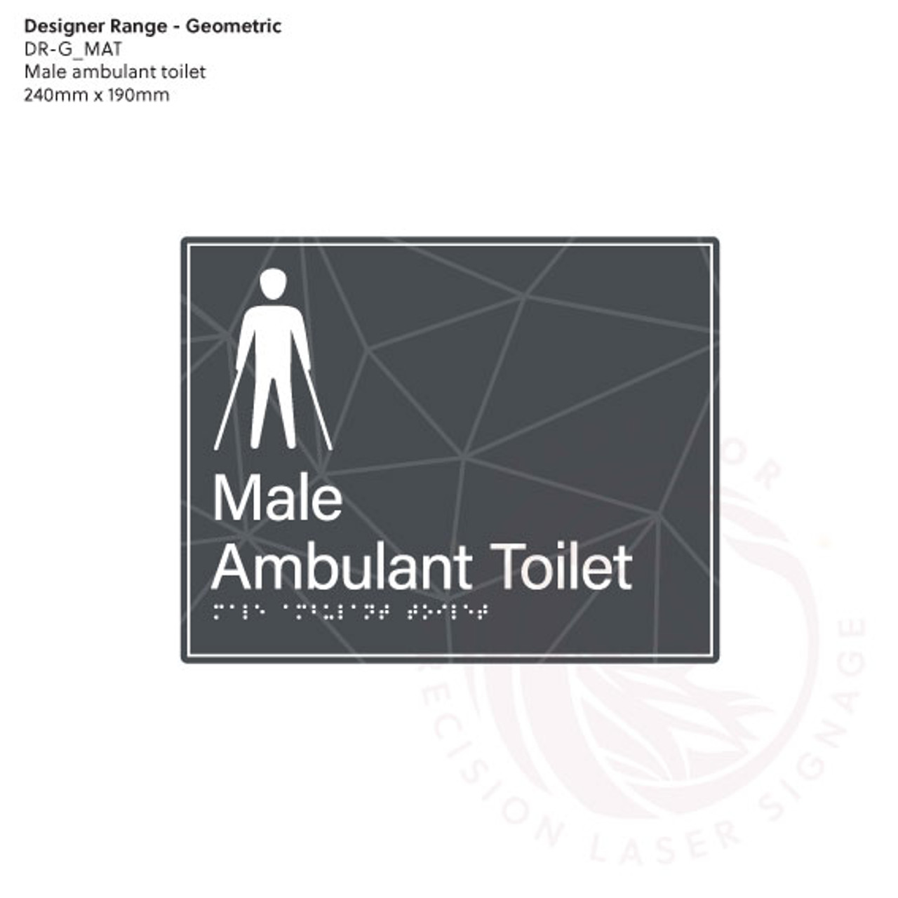 Geometric Designer Range - Male Ambulant Toilet