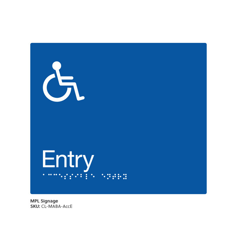Class Range - Matte Accessible Blue Acrylic Braille Signs - Accessible Entry