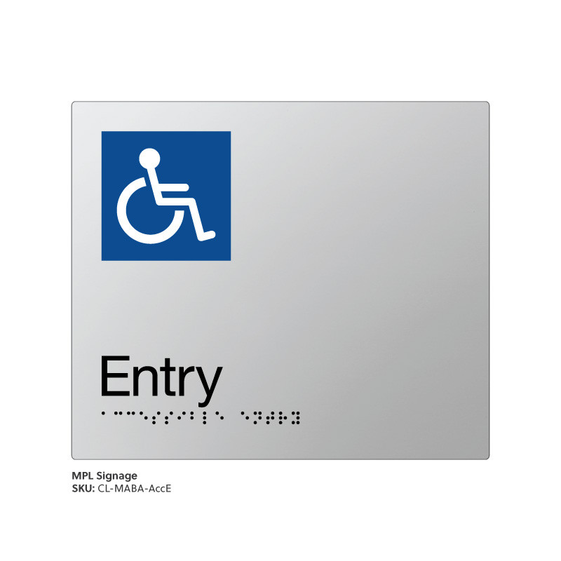Class Range - Matte Silver Acrylic Braille Signs - Accessible Entry