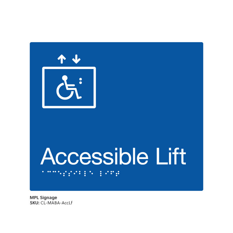 Class Range - Matte Accessible Blue Acrylic Braille Signs - Accessible Lift
