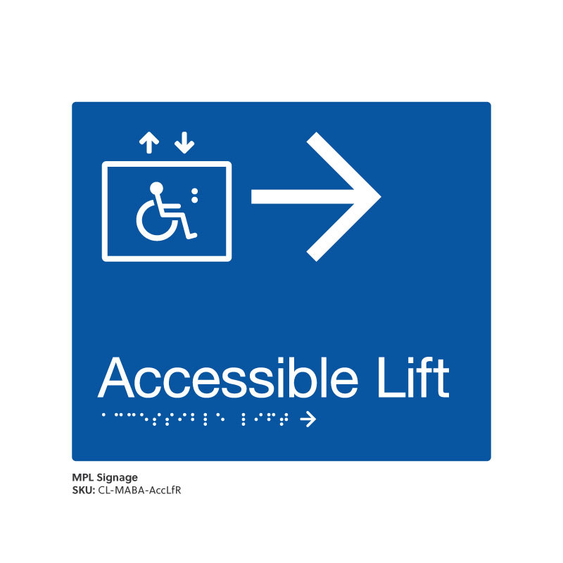 Class Range - Matte Accessible Blue Acrylic Braille Signs - Accessible Lift Right