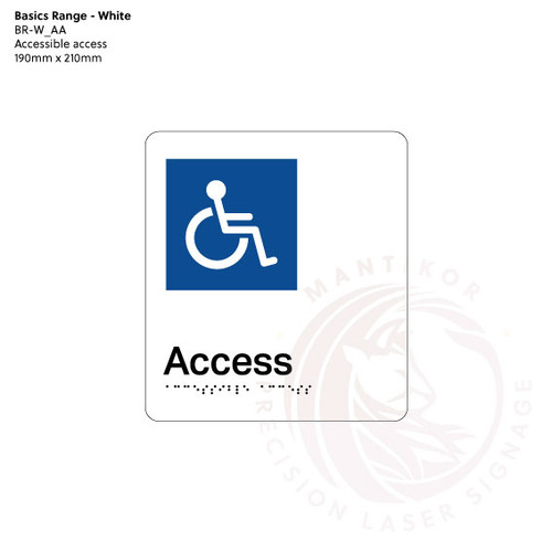 Basics Range - White Braille Signs - Accessible Access