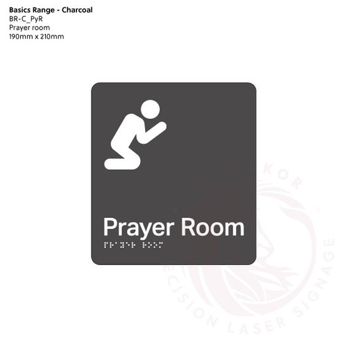 Basics Range - Charcoal Braille Signs - Prayer Room