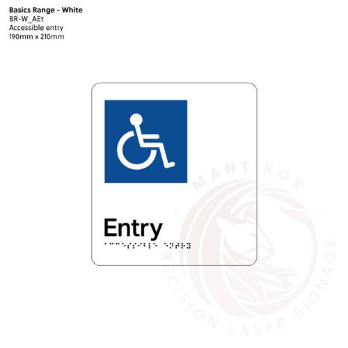 White Acrylic Tactile Braille Signs - Accessible Entry