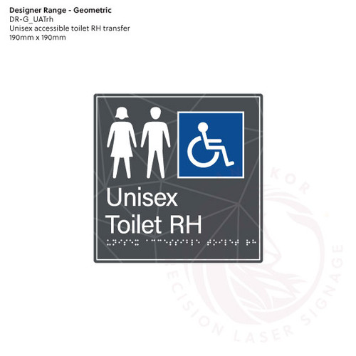 Geometric Designer Range - Unisex Accessible Toilet RH