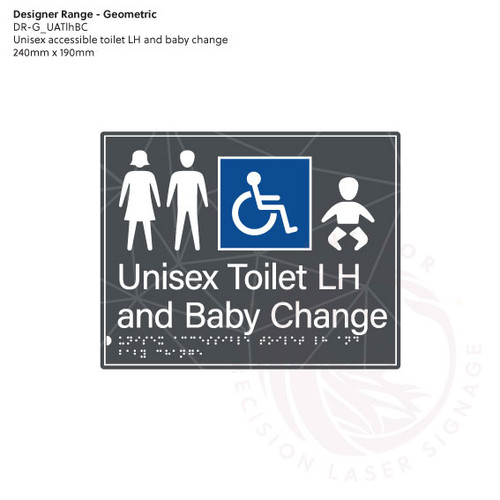 Geometric Designer Range - Unisex Accessible Toilet LH and Baby Change