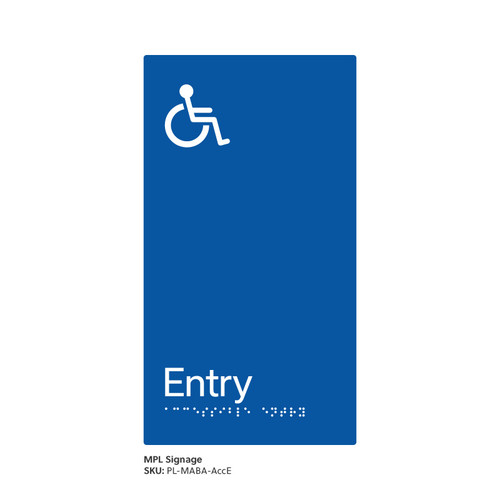 Pillar Range - Matte Accessible Blue Acrylic Braille Signs - Accessible Entry Pillar Range - Matte Accessible Blue Acrylic Braille Signs - Accessible Entry