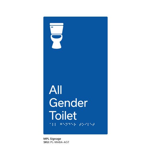 Pillar Range - Matte Accessible Blue Acrylic Braille Signs - All Gender Toilet Pillar Range - Matte Accessible Blue Acrylic Braille Signs - All Gender Toilet
