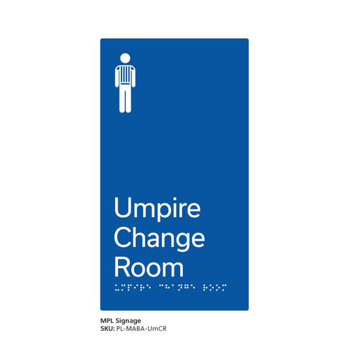 Pillar Range - Matte Accessible Blue Acrylic Braille Signs - Umpire Change Room