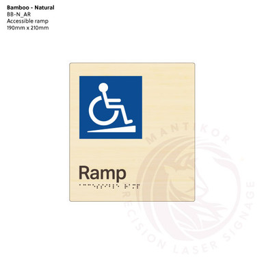 Bamboo Tactile Braille Signs - Accessible Ramp