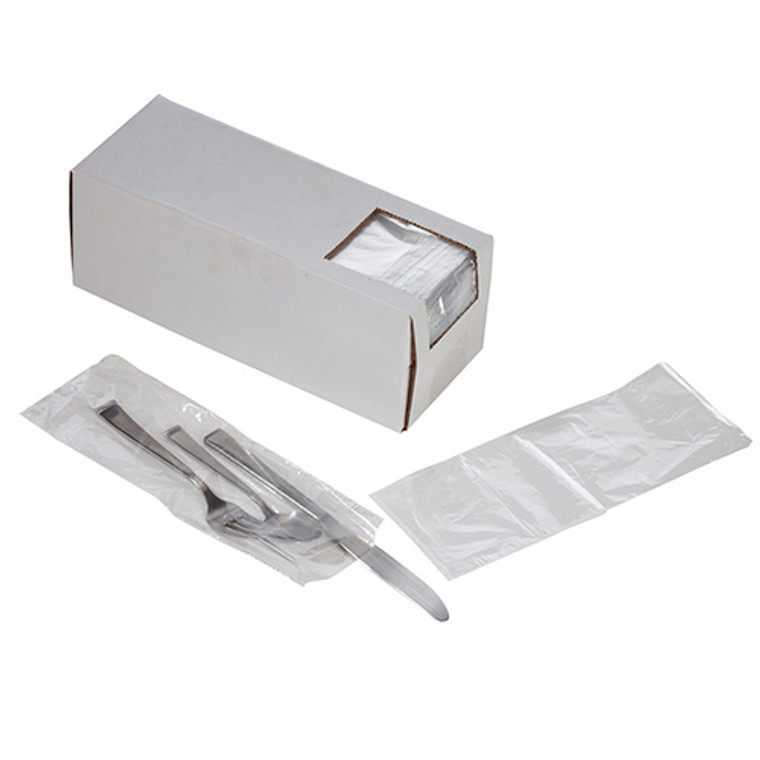 Clear Silverware Bags in Dispenser Box - SILV 3.75X10 +1.75 FT X00065  2000/case